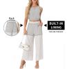 imageGRECERELLE Two Piece Sets for Women Sleeveless Crop Top Wide Leg Pants Sweat Set for Women Tracksuits 2026 SummerWhite