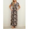 imageGRECERELLE Women Summer Casual Maxi Long Dress Short Sleeve Crew Neck with Pockets Size S3XLApricot Geometry