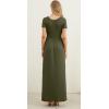 imageGRECERELLE Women Summer Casual Maxi Long Dress Short Sleeve Crew Neck with Pockets Size S3XLArmy Green