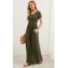 imageGRECERELLE Women Summer Casual Maxi Long Dress Short Sleeve Crew Neck with Pockets Size S3XLArmy Green