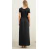 imageGRECERELLE Women Summer Casual Maxi Long Dress Short Sleeve Crew Neck with Pockets Size S3XLBlack