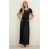 imageGRECERELLE Women Summer Casual Maxi Long Dress Short Sleeve Crew Neck with Pockets Size S3XLBlack
