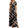 imageGRECERELLE Women Summer Casual Maxi Long Dress Short Sleeve Crew Neck with Pockets Size S3XLBlack Rectangle