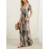 imageGRECERELLE Women Summer Casual Maxi Long Dress Short Sleeve Crew Neck with Pockets Size S3XLCamou Green Pink