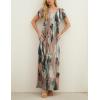imageGRECERELLE Women Summer Casual Maxi Long Dress Short Sleeve Crew Neck with Pockets Size S3XLCamou Green Pink