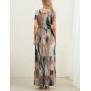 imageGRECERELLE Women Summer Casual Maxi Long Dress Short Sleeve Crew Neck with Pockets Size S3XLCamou Green Pink
