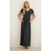 imageGRECERELLE Women Summer Casual Maxi Long Dress Short Sleeve Crew Neck with Pockets Size S3XLDark Gray