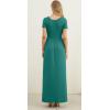 imageGRECERELLE Women Summer Casual Maxi Long Dress Short Sleeve Crew Neck with Pockets Size S3XLEmerald Blue