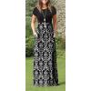 imageGRECERELLE Women Summer Casual Maxi Long Dress Short Sleeve Crew Neck with Pockets Size S3XLFlowerblack White