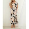 imageGRECERELLE Women Summer Casual Maxi Long Dress Short Sleeve Crew Neck with Pockets Size S3XLGeometric Ribbon