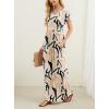 imageGRECERELLE Women Summer Casual Maxi Long Dress Short Sleeve Crew Neck with Pockets Size S3XLGeometric Ribbon