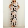 imageGRECERELLE Women Summer Casual Maxi Long Dress Short Sleeve Crew Neck with Pockets Size S3XLGeometric Ribbon