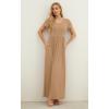 imageGRECERELLE Women Summer Casual Maxi Long Dress Short Sleeve Crew Neck with Pockets Size S3XLKhaki