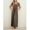 imageGRECERELLE Women Summer Casual Maxi Long Dress Short Sleeve Crew Neck with Pockets Size S3XLLd Dark Khaki