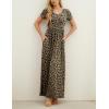 imageGRECERELLE Women Summer Casual Maxi Long Dress Short Sleeve Crew Neck with Pockets Size S3XLLd Khaki