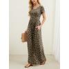 imageGRECERELLE Women Summer Casual Maxi Long Dress Short Sleeve Crew Neck with Pockets Size S3XLLd Khaki