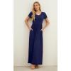imageGRECERELLE Women Summer Casual Maxi Long Dress Short Sleeve Crew Neck with Pockets Size S3XLNavy Blue