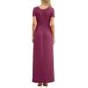 imageGRECERELLE Women Summer Casual Maxi Long Dress Short Sleeve Crew Neck with Pockets Size S3XLRed Gray