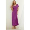 imageGRECERELLE Women Summer Casual Maxi Long Dress Short Sleeve Crew Neck with Pockets Size S3XLRose Purple