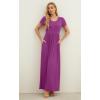 imageGRECERELLE Women Summer Casual Maxi Long Dress Short Sleeve Crew Neck with Pockets Size S3XLRose Purple