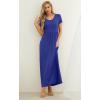 imageGRECERELLE Women Summer Casual Maxi Long Dress Short Sleeve Crew Neck with Pockets Size S3XLRoyal Blue