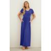 imageGRECERELLE Women Summer Casual Maxi Long Dress Short Sleeve Crew Neck with Pockets Size S3XLRoyal Blue