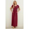 imageGRECERELLE Women Summer Casual Maxi Long Dress Short Sleeve Crew Neck with Pockets Size S3XLWine Red
