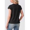 imageGRECERELLE Womens Summer Tops Cap Sleeve Basic Tee Shirts Casual Tank Top Loose Crew Neck 2026 Trendy Clothes S2XLAblack