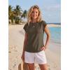 imageGRECERELLE Womens Summer Tops Cap Sleeve Basic Tee Shirts Casual Tank Top Loose Crew Neck 2026 Trendy Clothes S2XLArmy Green