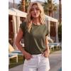 imageGRECERELLE Womens Summer Tops Cap Sleeve Basic Tee Shirts Casual Tank Top Loose Crew Neck 2026 Trendy Clothes S2XLArmy Green