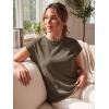 imageGRECERELLE Womens Summer Tops Cap Sleeve Basic Tee Shirts Casual Tank Top Loose Crew Neck 2026 Trendy Clothes S2XLArmy Green
