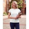 imageGRECERELLE Womens Summer Tops Cap Sleeve Basic Tee Shirts Casual Tank Top Loose Crew Neck 2026 Trendy Clothes S2XLAwhite