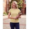 imageGRECERELLE Womens Summer Tops Cap Sleeve Basic Tee Shirts Casual Tank Top Loose Crew Neck 2026 Trendy Clothes S2XLButter Yellow