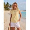 imageGRECERELLE Womens Summer Tops Cap Sleeve Basic Tee Shirts Casual Tank Top Loose Crew Neck 2026 Trendy Clothes S2XLButter Yellow