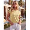imageGRECERELLE Womens Summer Tops Cap Sleeve Basic Tee Shirts Casual Tank Top Loose Crew Neck 2026 Trendy Clothes S2XLButter Yellow