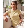 imageGRECERELLE Womens Summer Tops Cap Sleeve Basic Tee Shirts Casual Tank Top Loose Crew Neck 2026 Trendy Clothes S2XLButter Yellow