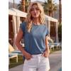 imageGRECERELLE Womens Summer Tops Cap Sleeve Basic Tee Shirts Casual Tank Top Loose Crew Neck 2026 Trendy Clothes S2XLDenim Blue