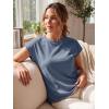 imageGRECERELLE Womens Summer Tops Cap Sleeve Basic Tee Shirts Casual Tank Top Loose Crew Neck 2026 Trendy Clothes S2XLDenim Blue