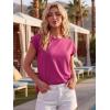 imageGRECERELLE Womens Summer Tops Cap Sleeve Basic Tee Shirts Casual Tank Top Loose Crew Neck 2026 Trendy Clothes S2XLHot Pink