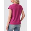 imageGRECERELLE Womens Summer Tops Cap Sleeve Basic Tee Shirts Casual Tank Top Loose Crew Neck 2026 Trendy Clothes S2XLHot Pink