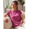 imageGRECERELLE Womens Summer Tops Cap Sleeve Basic Tee Shirts Casual Tank Top Loose Crew Neck 2026 Trendy Clothes S2XLHot Pink