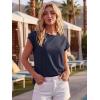 imageGRECERELLE Womens Summer Tops Cap Sleeve Basic Tee Shirts Casual Tank Top Loose Crew Neck 2026 Trendy Clothes S2XLNavy Blue