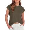 imageGRECERELLE Womens Summer Tops Cap Sleeve Basic Tee Shirts Casual Tank Top Loose Crew Neck 2026 Trendy Clothes S2XLArmy Green