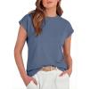 imageGRECERELLE Womens Summer Tops Cap Sleeve Basic Tee Shirts Casual Tank Top Loose Crew Neck 2026 Trendy Clothes S2XLDenim Blue