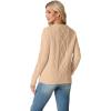 imageGRECERELLE Womens 2026 Fall amp Winter Fashion Sweater Crewneck Long Sleeve Cable Knit Chunky Vintage Casual Pullover TopsApricot