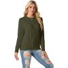 imageGRECERELLE Womens 2026 Fall amp Winter Fashion Sweater Crewneck Long Sleeve Cable Knit Chunky Vintage Casual Pullover TopsArmy Green