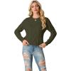 imageGRECERELLE Womens 2026 Fall amp Winter Fashion Sweater Crewneck Long Sleeve Cable Knit Chunky Vintage Casual Pullover TopsArmy Green