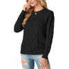 imageGRECERELLE Womens 2026 Fall amp Winter Fashion Sweater Crewneck Long Sleeve Cable Knit Chunky Vintage Casual Pullover TopsBlack