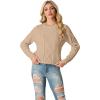 imageGRECERELLE Womens 2026 Fall amp Winter Fashion Sweater Crewneck Long Sleeve Cable Knit Chunky Vintage Casual Pullover TopsCamel