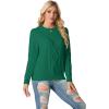 imageGRECERELLE Womens 2026 Fall amp Winter Fashion Sweater Crewneck Long Sleeve Cable Knit Chunky Vintage Casual Pullover TopsDark Green